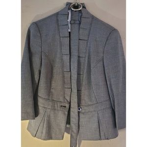 White/Black Fitted Tweed Blazer